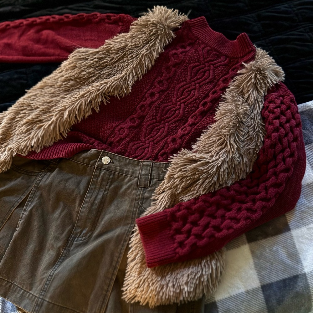 LOVE TREE Brown Faux Fur Fall / Winter Vest